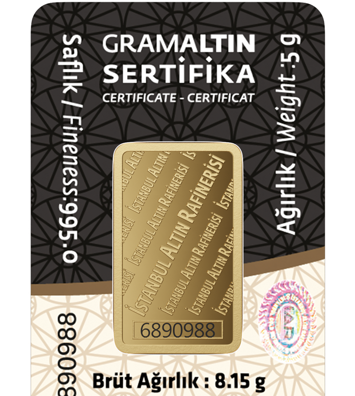 5 Gram 24 Ayar Külçe Altın