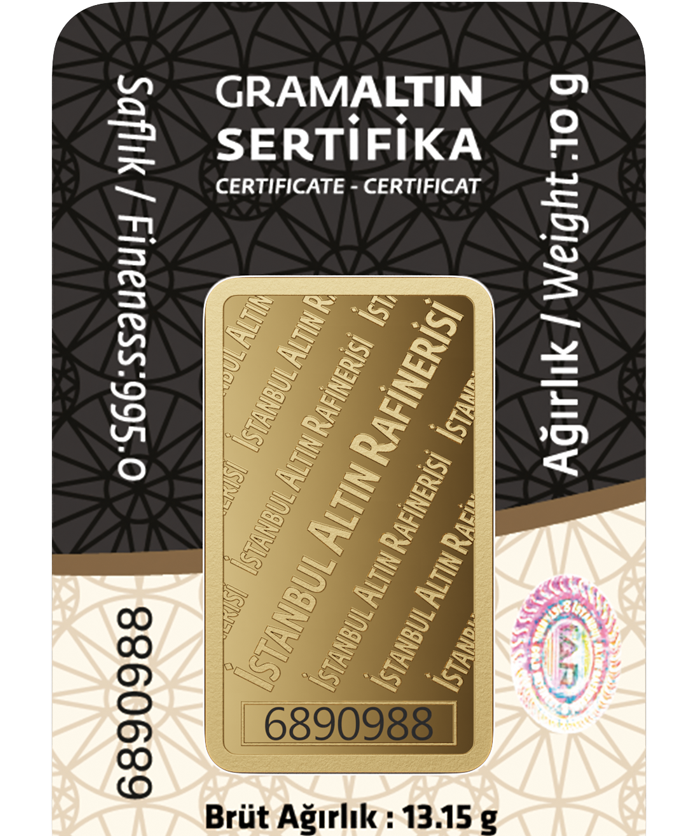 10 Gram 24 Ayar Külçe Altın