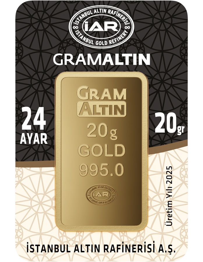 20 Gram 24 Ayar Külçe Altın
