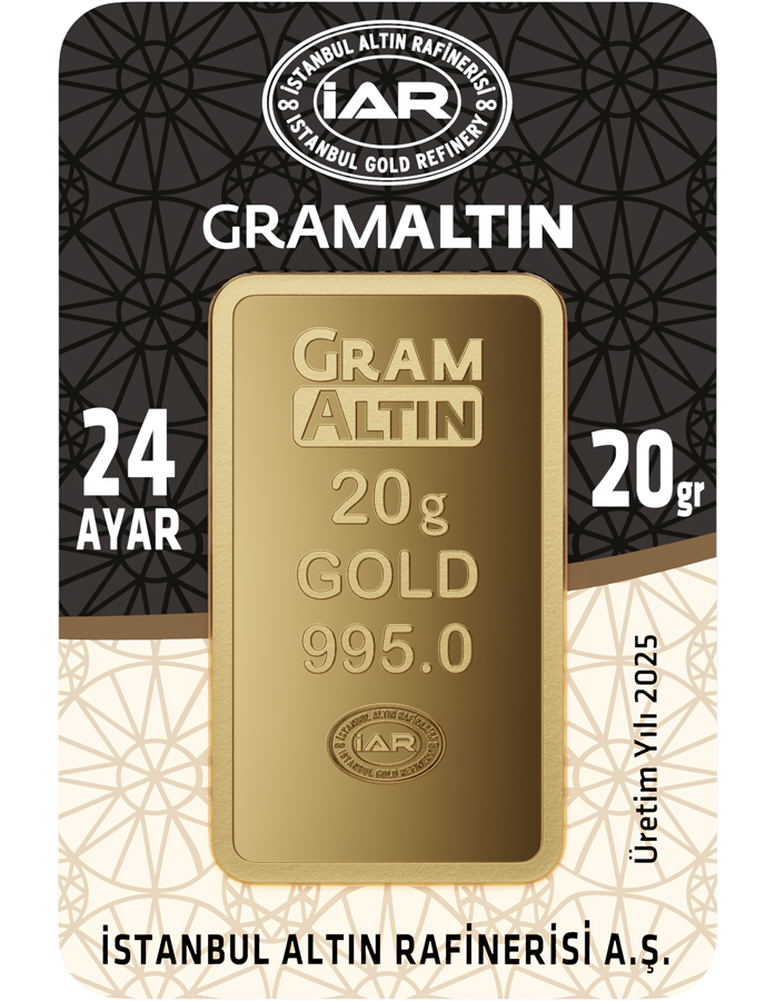 20 Gram 24 Ayar Külçe Altın
