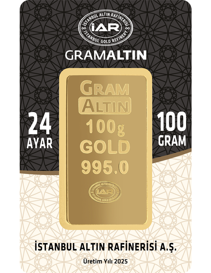 100 Gram 24 Ayar Külçe Altın