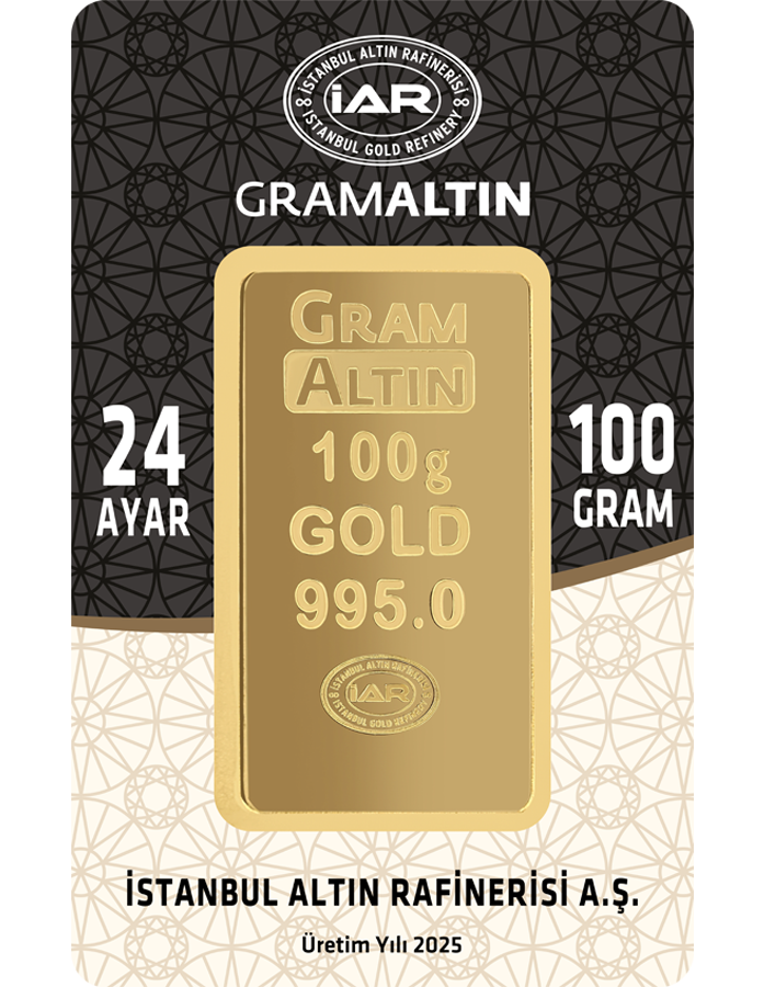 100 Gram 24 Ayar Külçe Altın