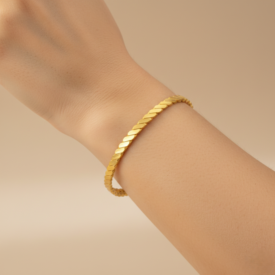 22 Ayar 3lü Burma Başak Bilezik