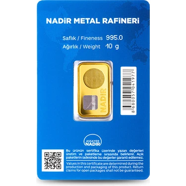 EmirKulche 10 Gram 24 Ayar Külçe Altın Nadir