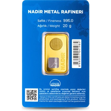 EmirKulche 20 Gram 24 Ayar Külçe Altın Nadir