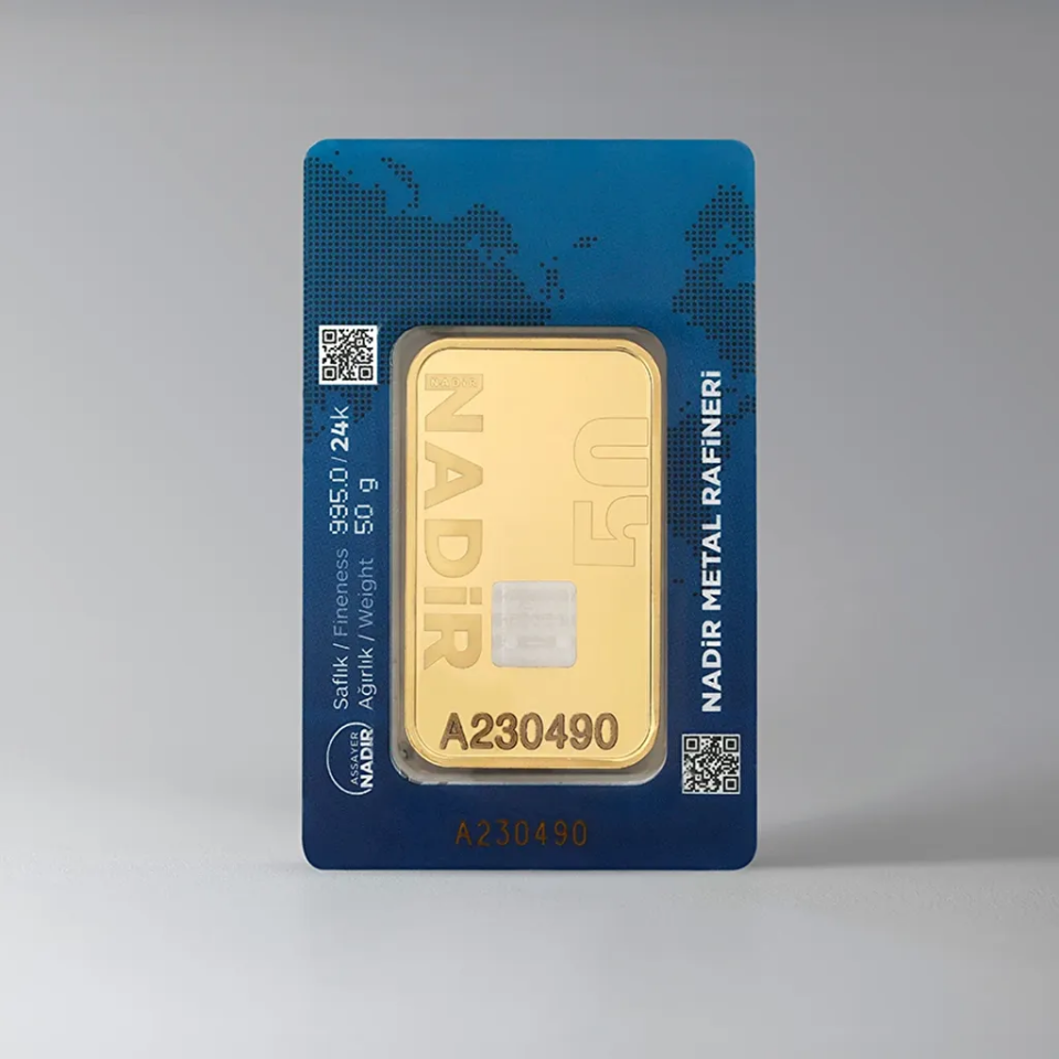 EmirKulche 50 Gram 24 Ayar Külçe Altın Nadir