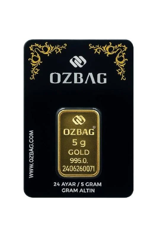 EmirKulche 5 Gram 24 Ayar Külçe Altın Özbağ