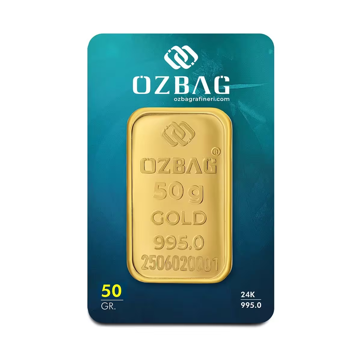 50 Gram 24 Ayar Külçe Altın Özbağ