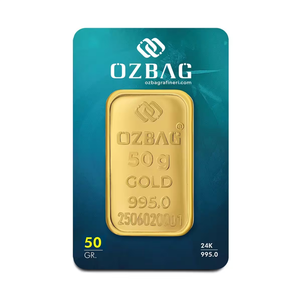 50 Gram 24 Ayar Külçe Altın Özbağ